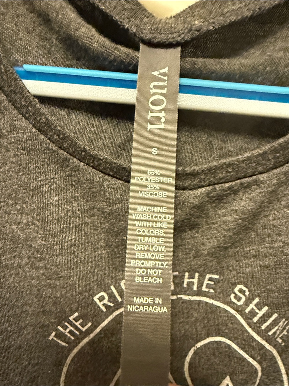 Vuori Charcoal Gray Graphic Muscle Tank - The Rise, The Shine Logo - Picture 3 of 4